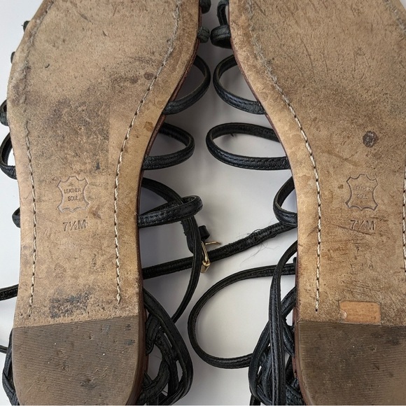 Tory Burch Brooke Leather Gladiator Sandals Black - Picture 6 of 7